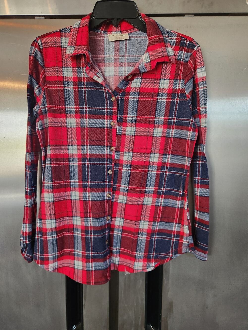 Bobbie Brooks Womens Plaid Flannel Shirt Size S | Red
